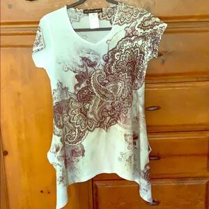 Clothes head bling western paisley tunic top